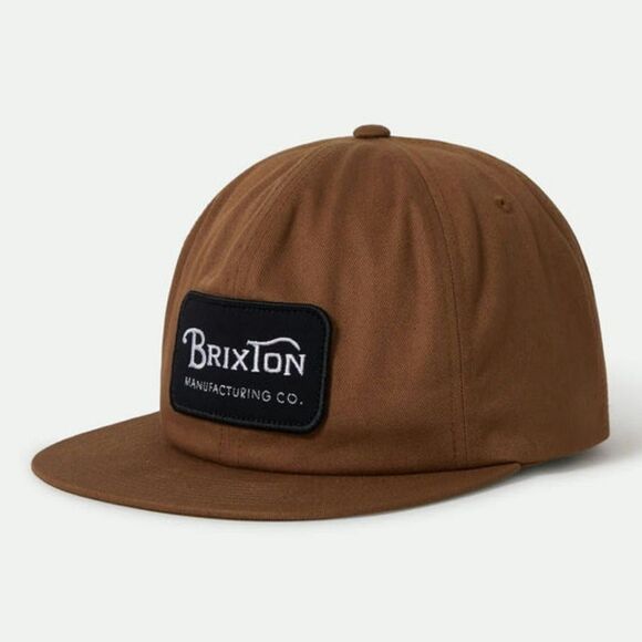 Brixton Brown Cap with Black Patch - Picture 1 of 4